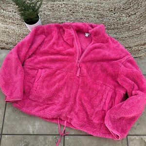 PINK SHERPA QUARTER ZIP